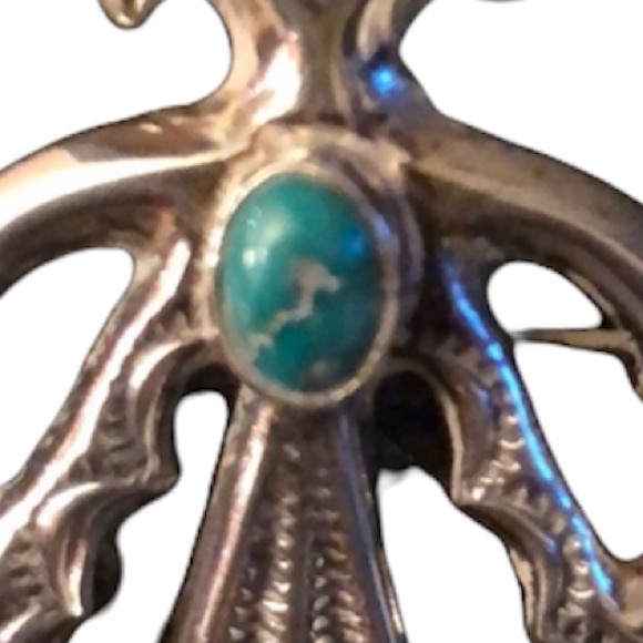Felix Jo vintage sterling Navajo thunderbird pin - Picture 5 of 8
